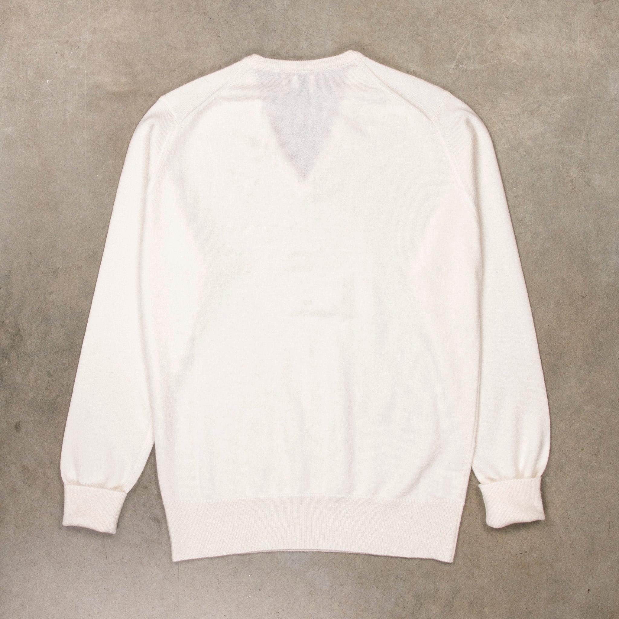 William Lockie Oxton Cashmere V-Neck Ice White