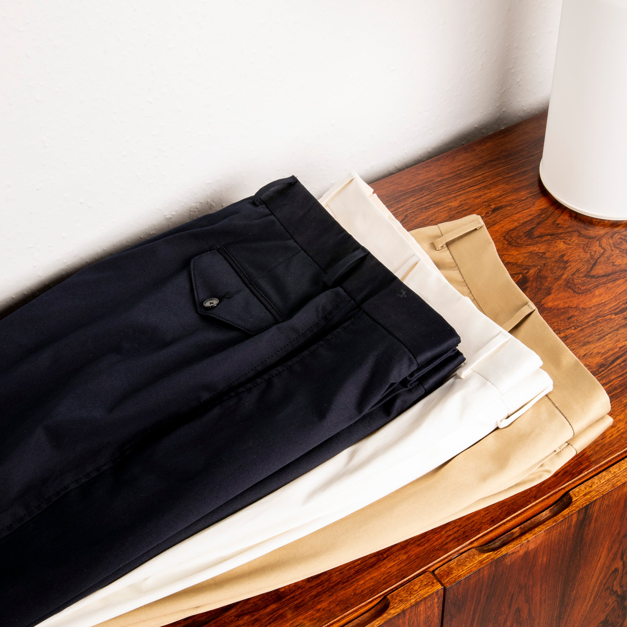 Caruso Pantaloni Cottone Stretch Bianco Sporco