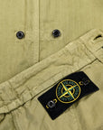 Stone Island Cotton Herringbone Trousers Laurel Green
