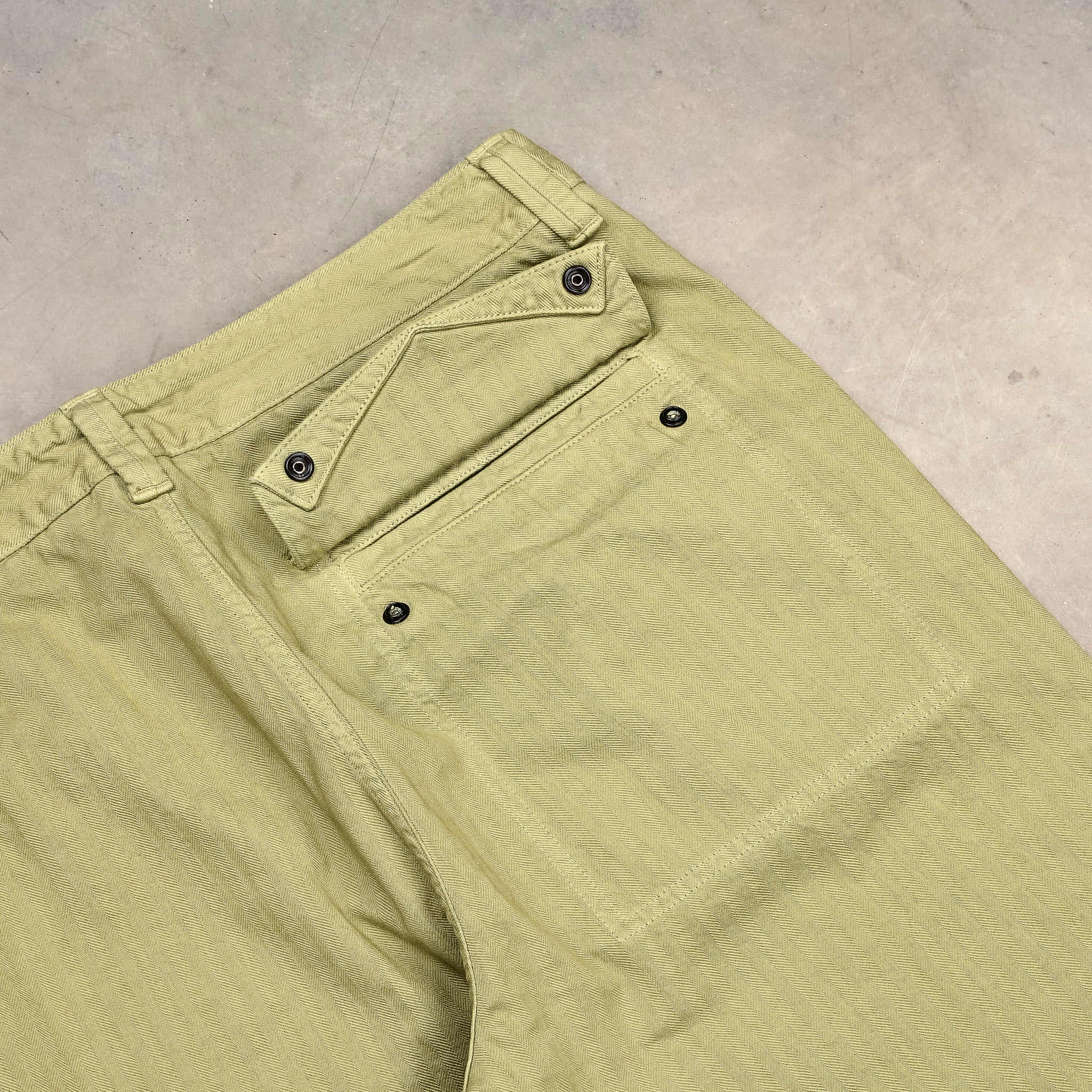Stone Island Cotton Herringbone Trousers Laurel Green
