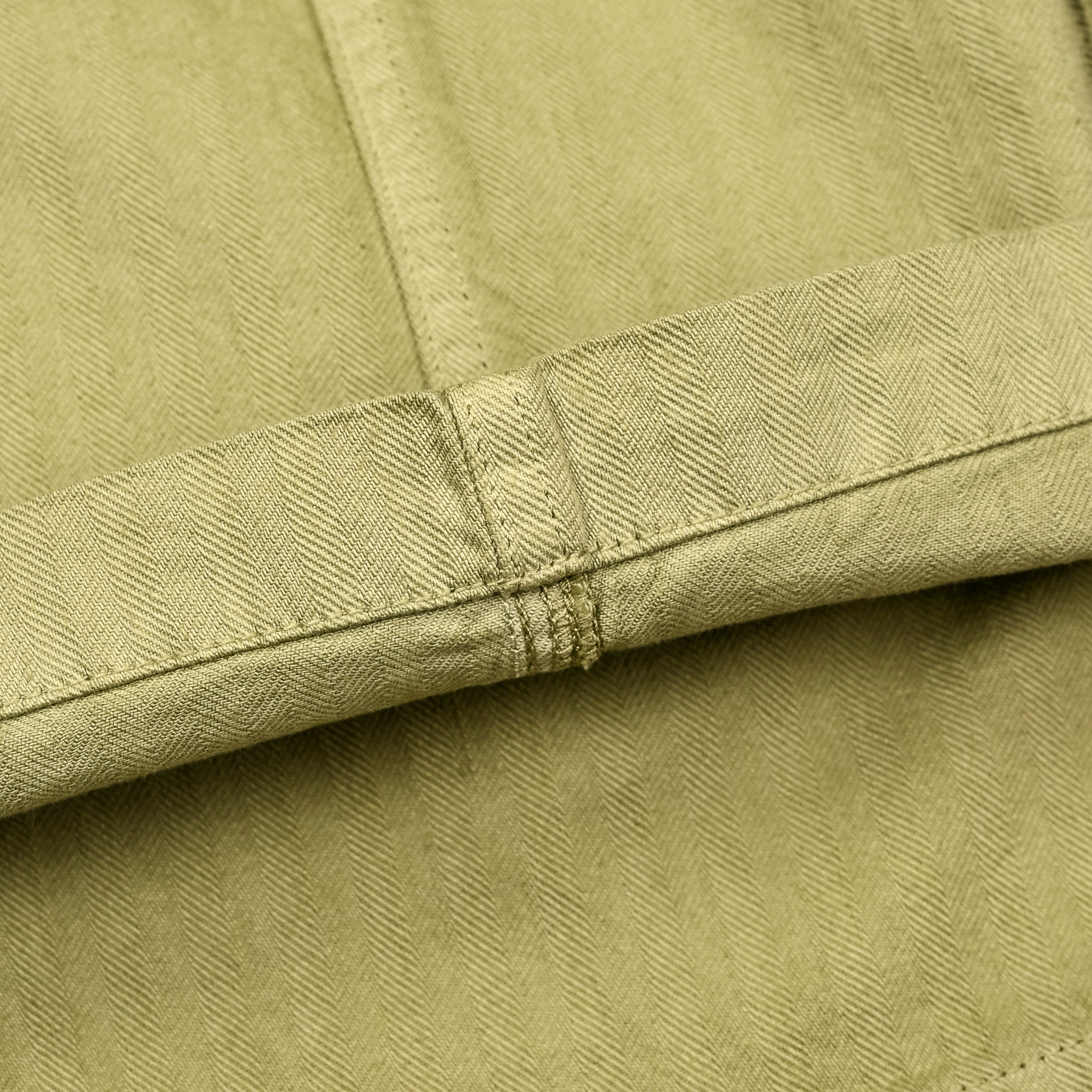 Stone Island Cotton Herringbone Trousers Laurel Green