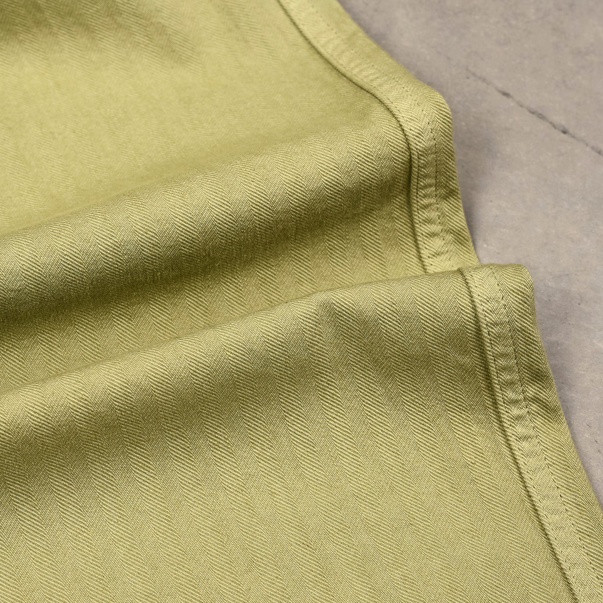 Stone Island Cotton Herringbone Trousers Laurel Green