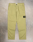 Stone Island Cotton Herringbone Trousers Laurel Green