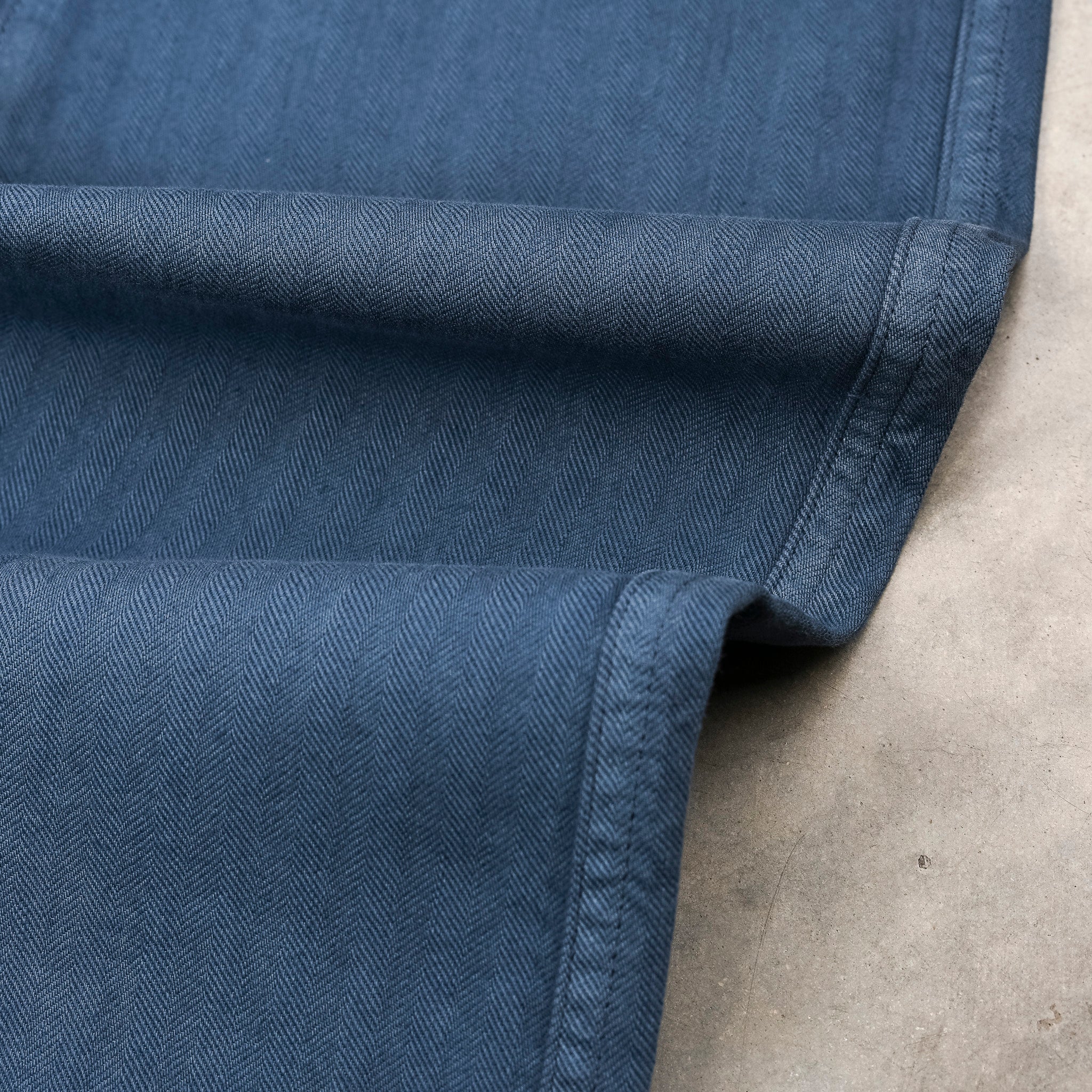 Stone Island Cotton Herringbone Trousers Slate Blue