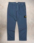 Stone Island Cotton Herringbone Trousers Slate Blue