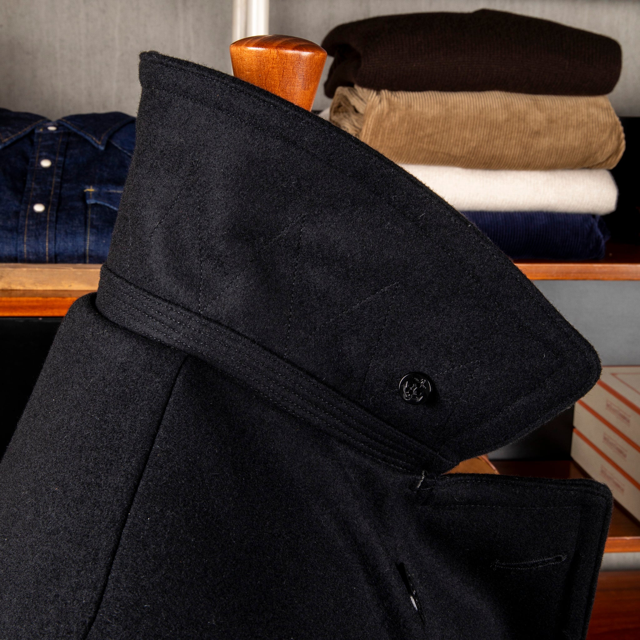 The Corona Utilty CJ067 Seaman&#39;s Coat Black