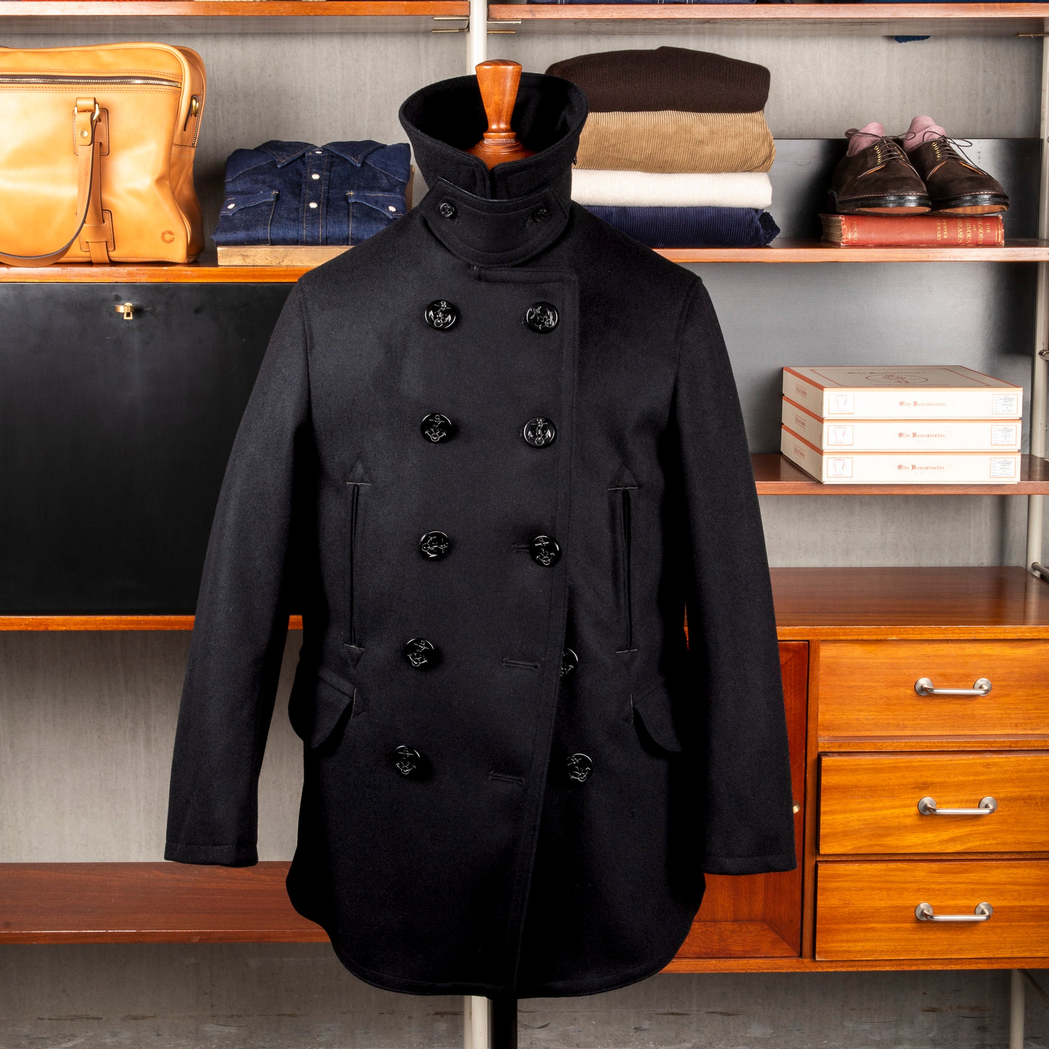 The Corona Utilty CJ067 Seaman&#39;s Coat Black