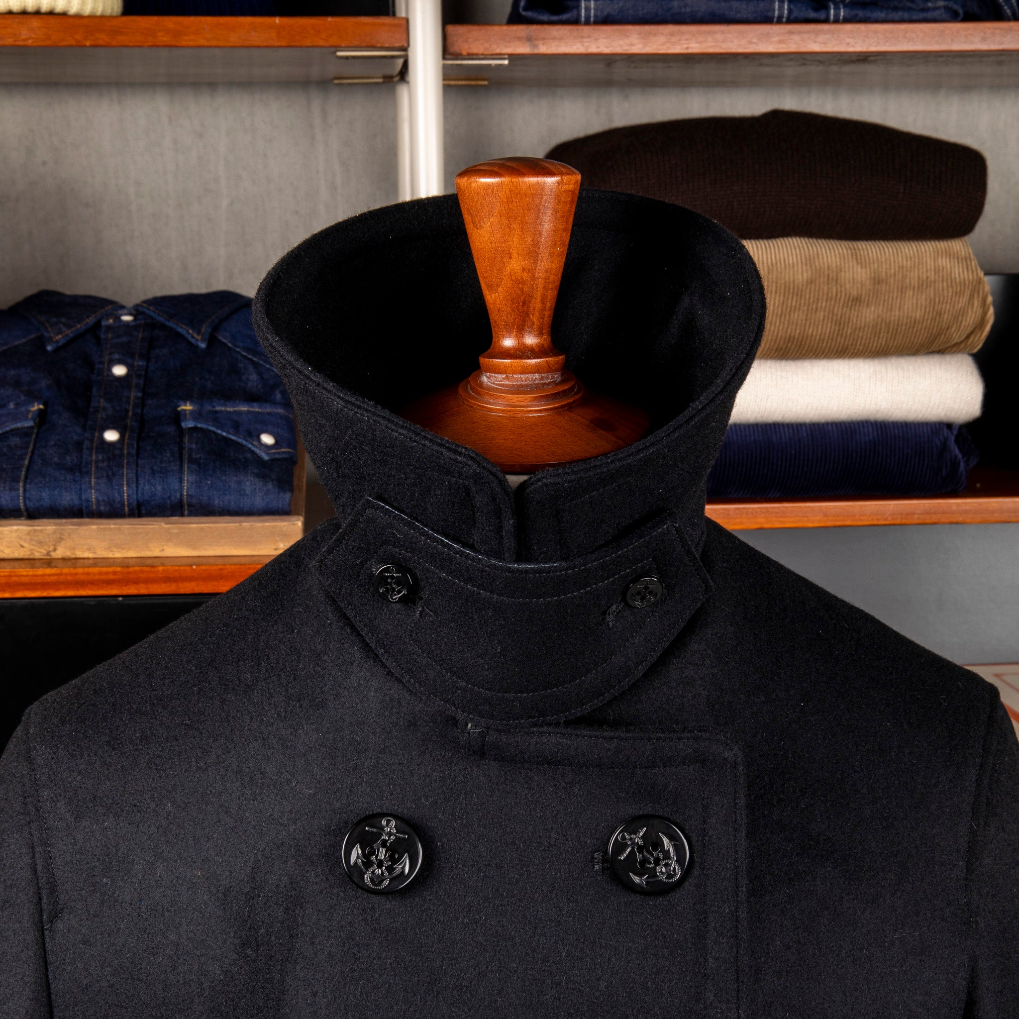 The Corona Utilty CJ067 Seaman&#39;s Coat Black