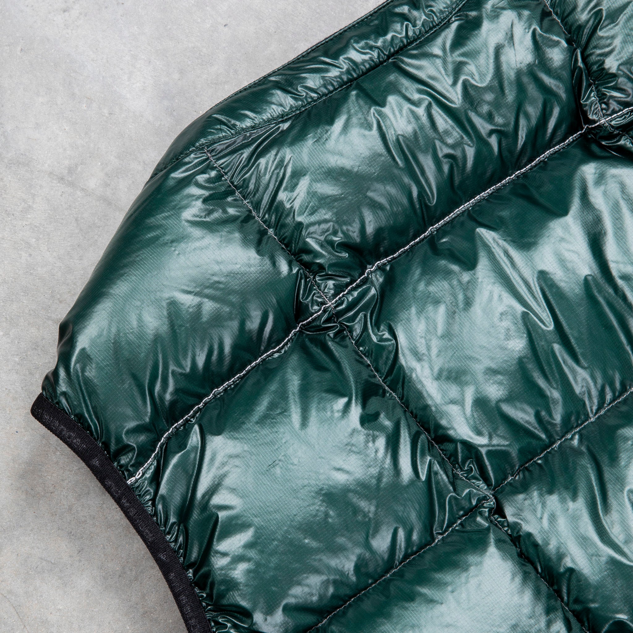 And Wander Diamond Stitch Down Vest Green