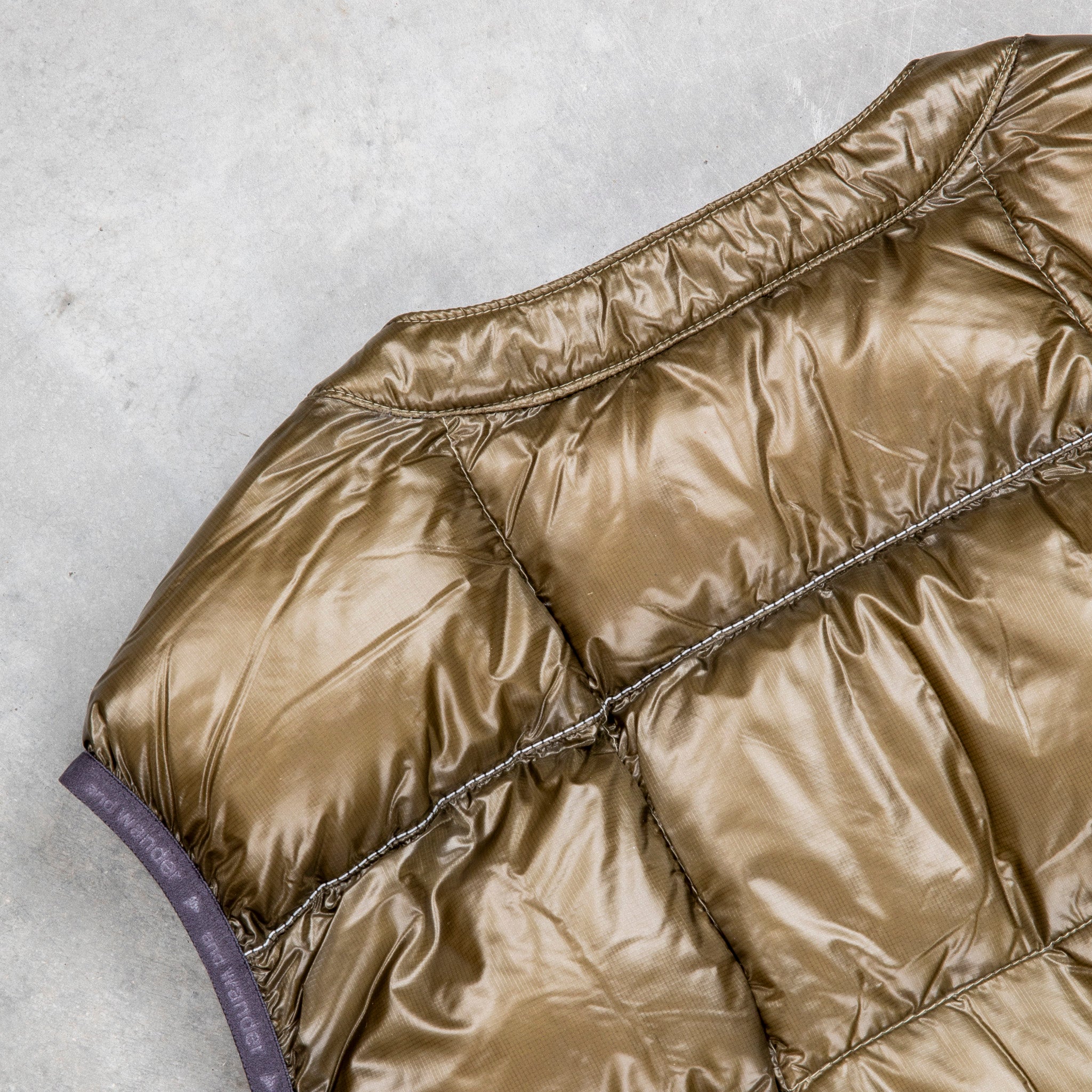 And Wander Diamond Stitch Down Vest Khaki – Frans Boone Store