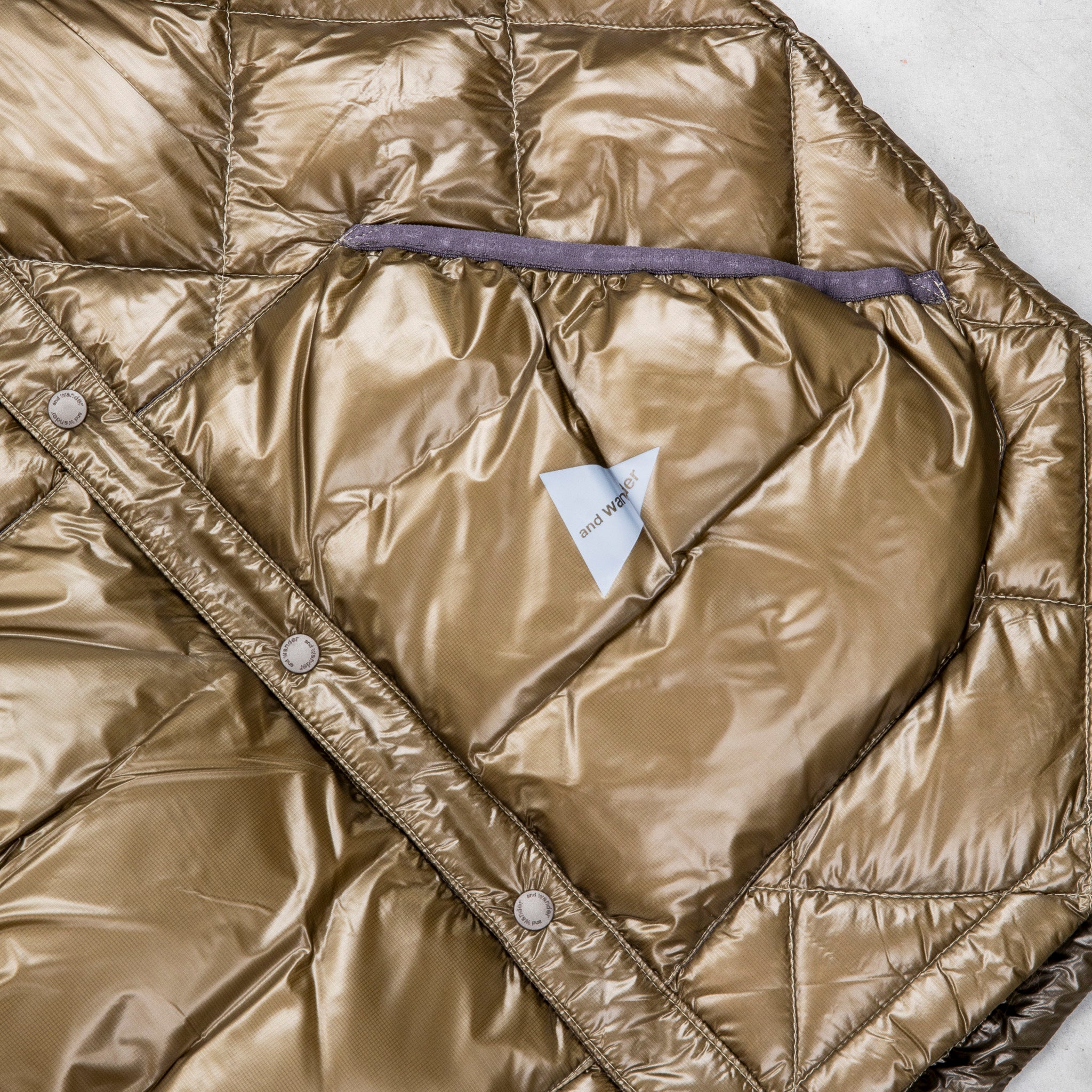 And Wander Diamond Stitch Down Vest Khaki – Frans Boone Store