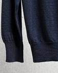 William Lockie x Frans Boone 30G Loro Piana 170's Wish Crew Neck Nero Navy