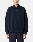 Stone Island Tubular Longsleeve Polo Shirt Oversized-fit Blue Navy