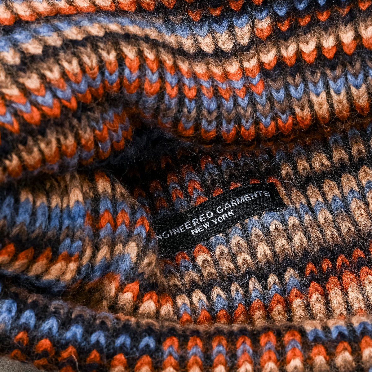 Engineered Garments Blue/Orange Wool Knit Poly Beanie