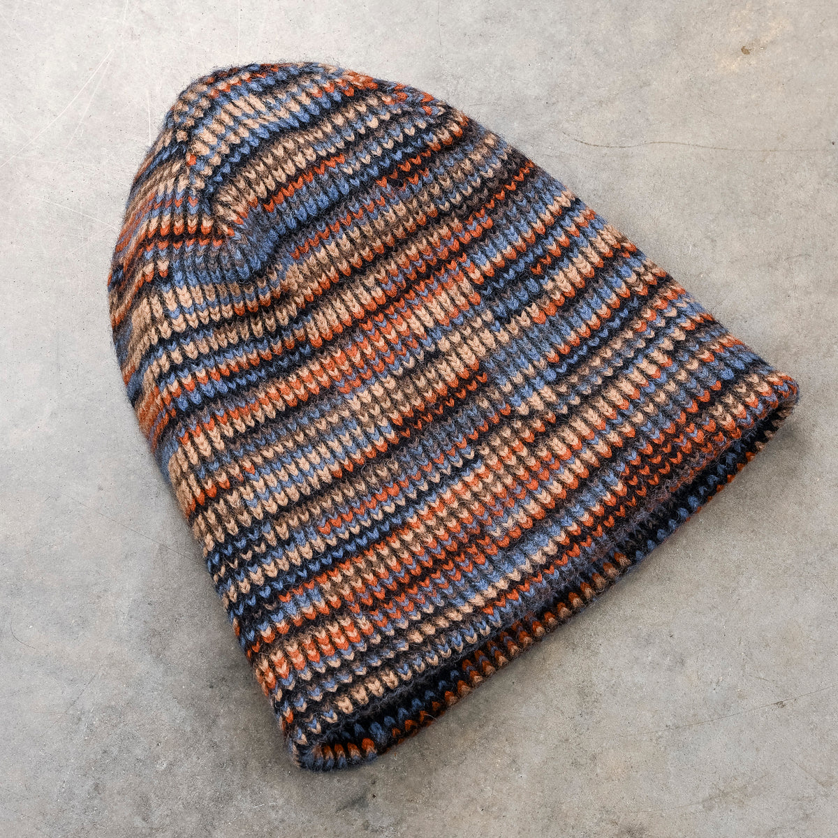 Engineered Garments Blue/Orange Wool Knit Poly Beanie