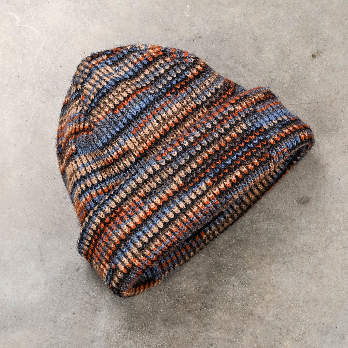 Engineered Garments Blue/Orange Wool Knit Poly Beanie
