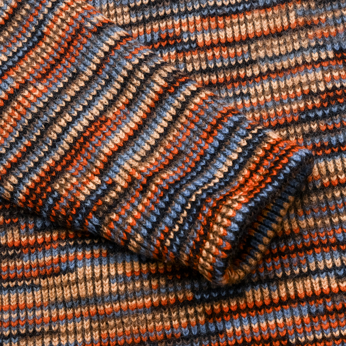Engineered Garments Blue/Orange Wool Poly Knit Zip Mock Neck