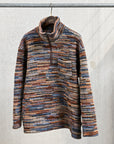 Engineered Garments Blue/Orange Wool Poly Knit Zip Mock Neck