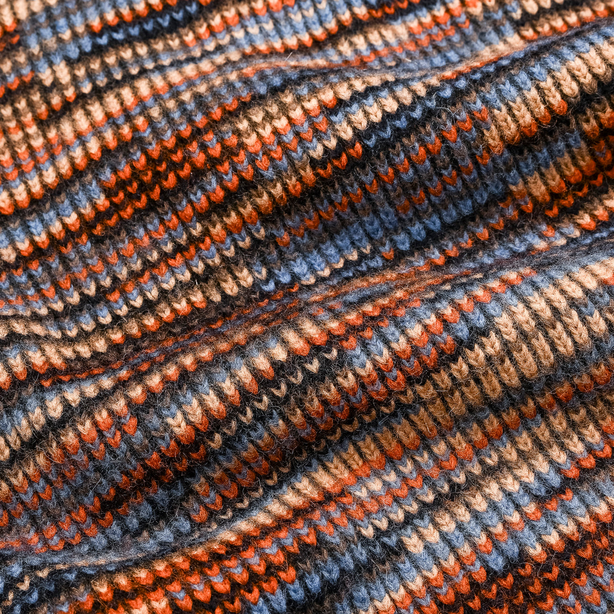 Engineered Garments Blue/Orange Wool Poly Knit Zip Mock Neck