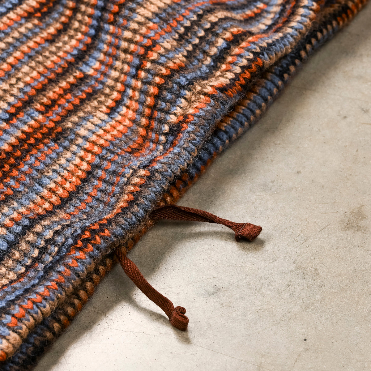 Engineered Garments Blue/Orange Wool Poly Knit Zip Mock Neck