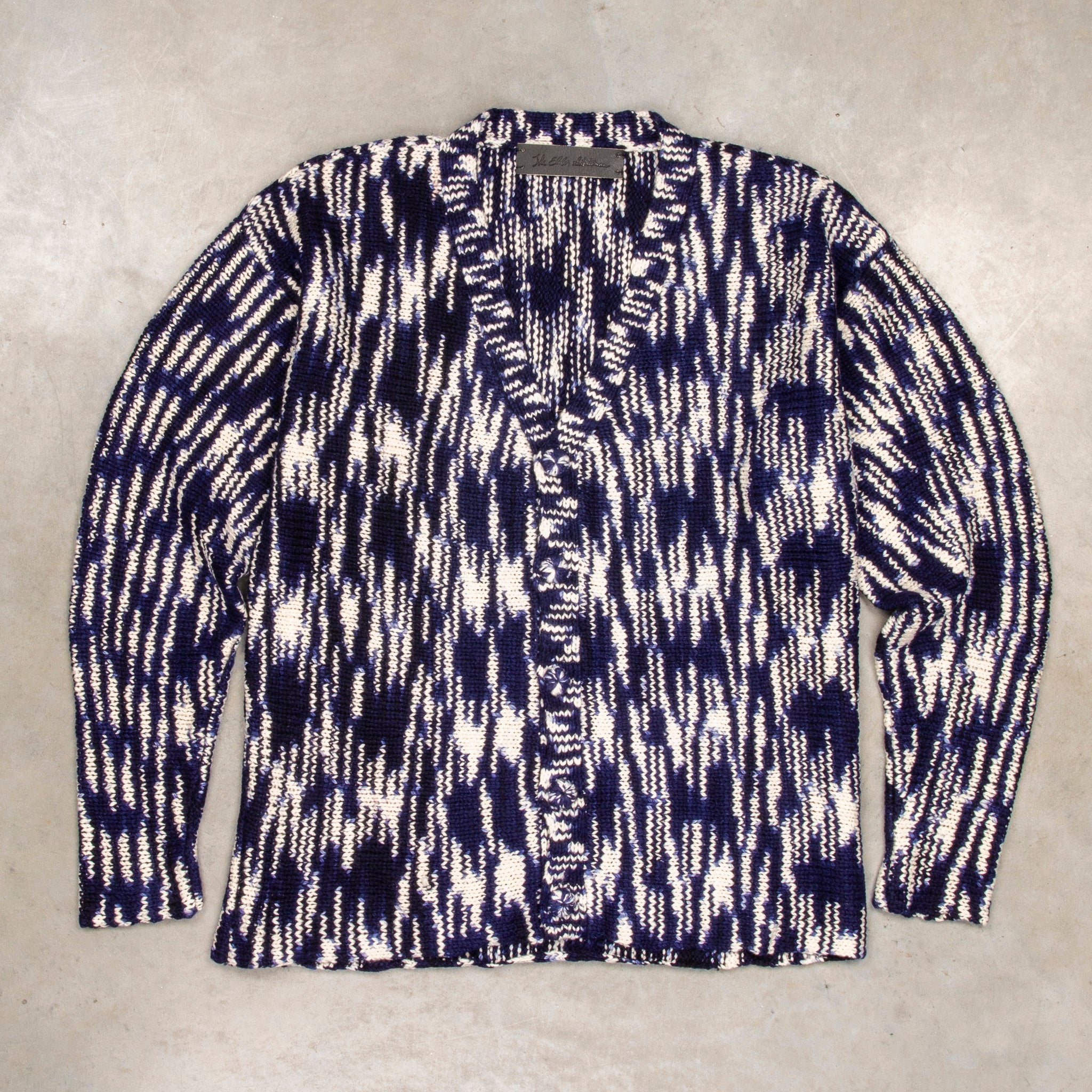 The Elder Statesman 100% Cashmere Rolo Cardigan G Blues