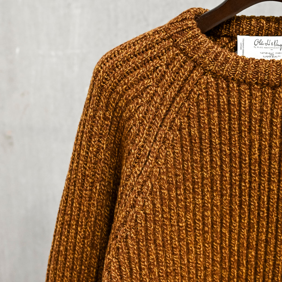 Olde H &amp; Daughter Mouline Wool Rib Crew Neck Clay