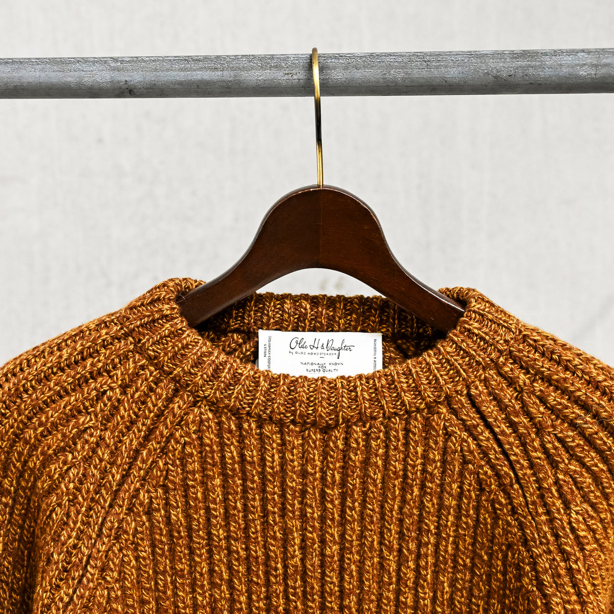 Olde H &amp; Daughter Mouline Wool Rib Crew Neck Clay