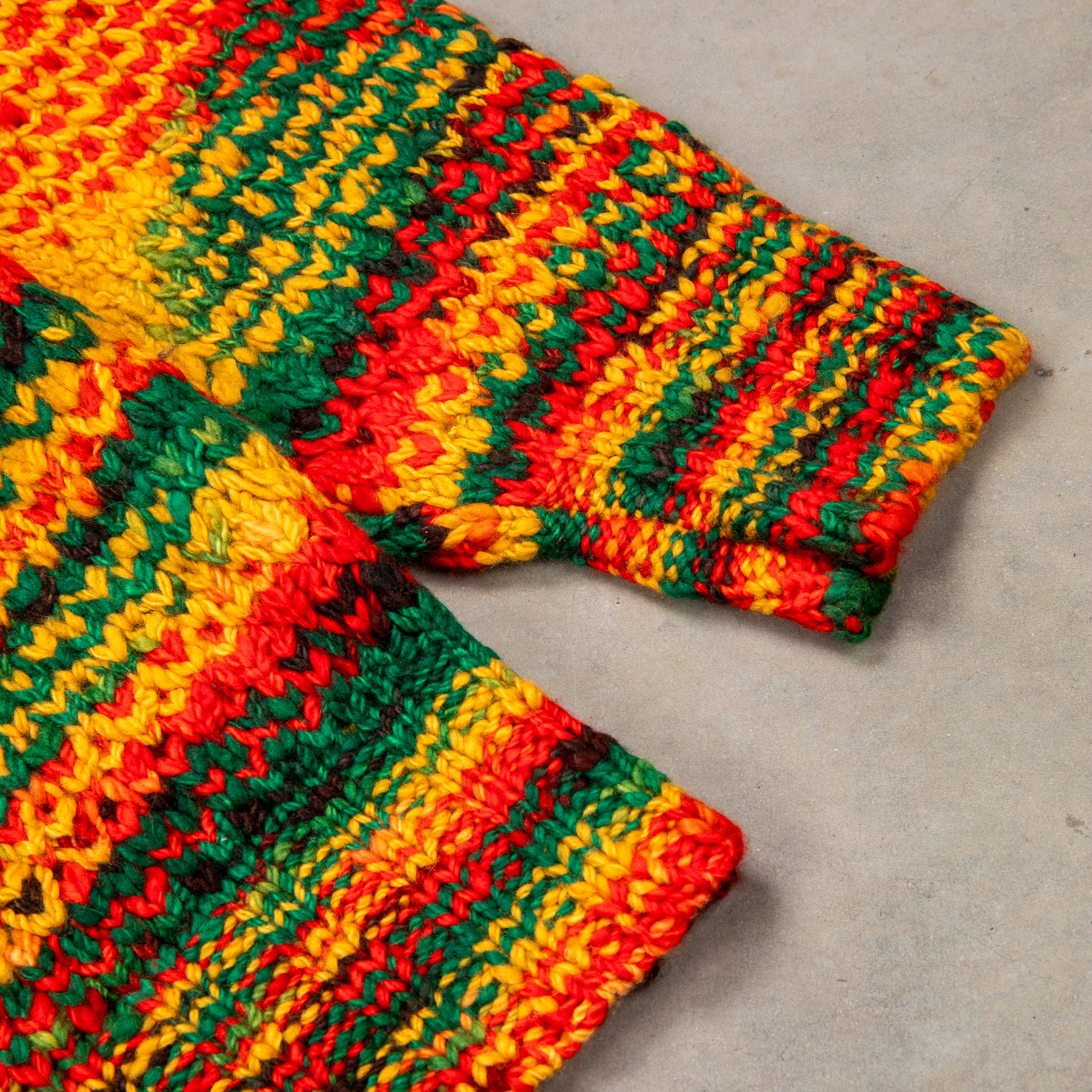 The Elder Statesman 100% cashmere tuck pop crew Rasta – Frans
