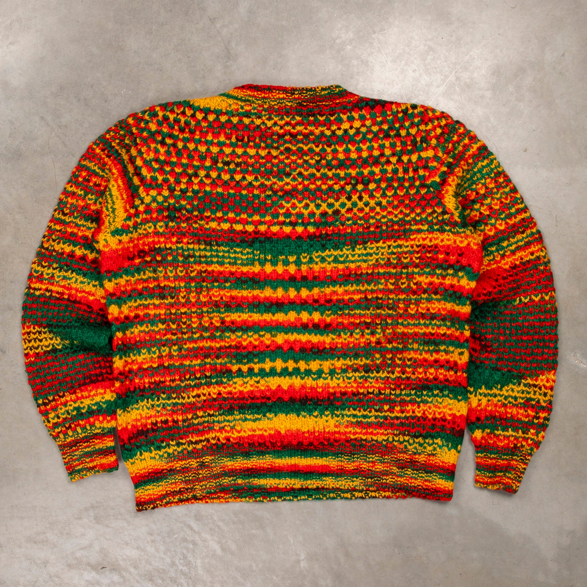 The Elder Statesman 100% cashmere tuck pop crew Rasta – Frans