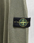 Stone Island Ribbed RWS Wool Knit Crew Neck Military Green