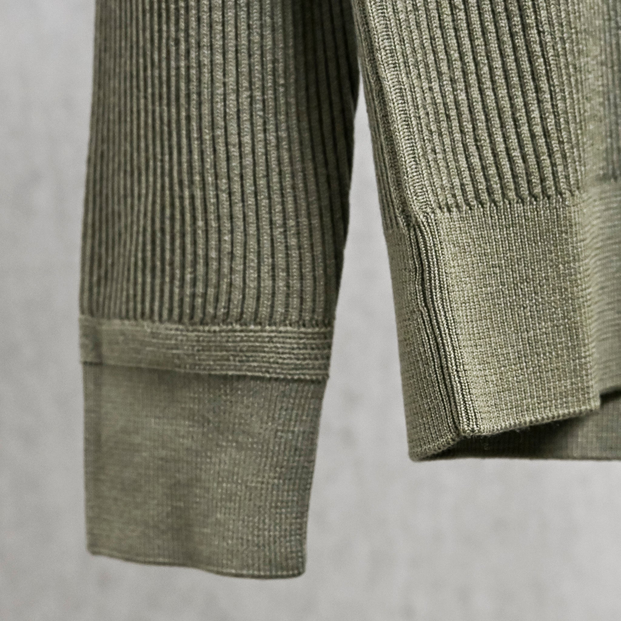 Stone Island Ribbed RWS Wool Knit Crew Neck Military Green – Frans