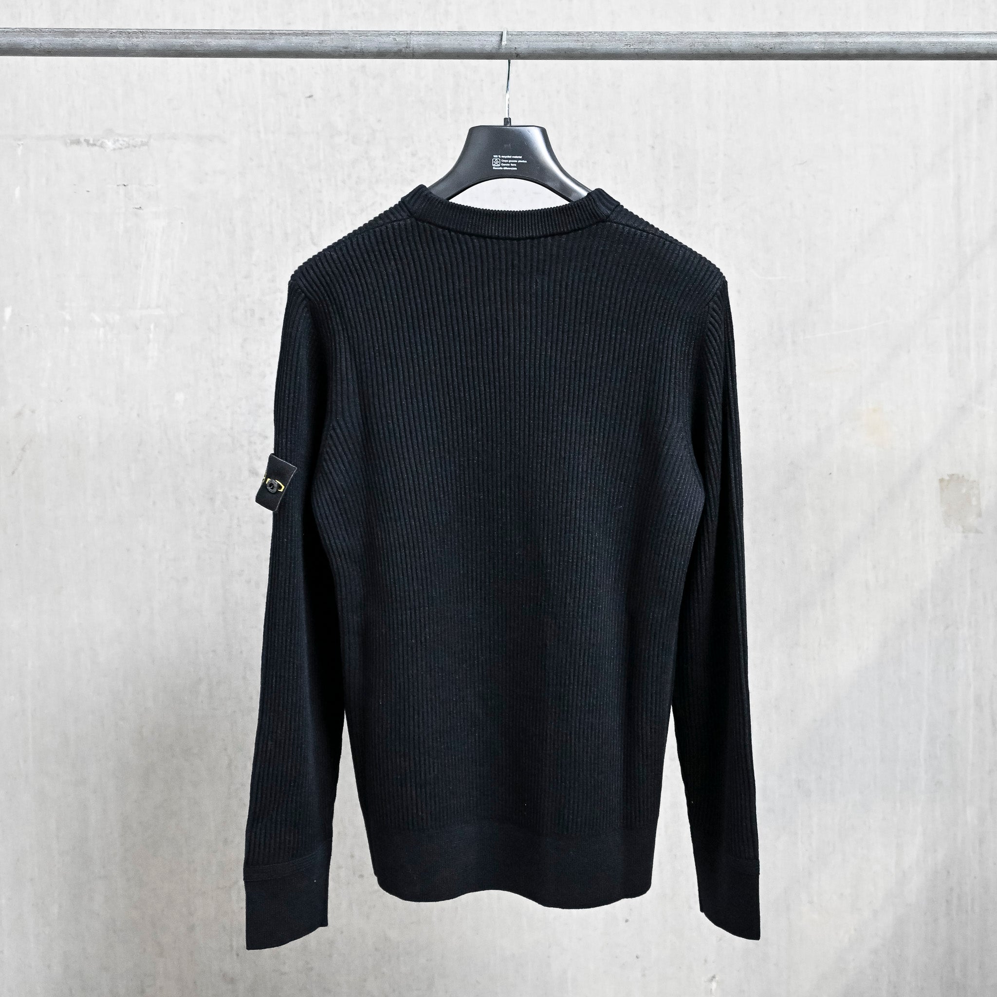Stone Island Ribbed RWS Wool Knit Crew Neck Navy Blue – Frans