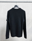 Stone Island Ribbed RWS Wool Knit Crew Neck Navy Blue