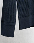Stone Island Ribbed RWS Wool Knit Crew Neck Navy Blue