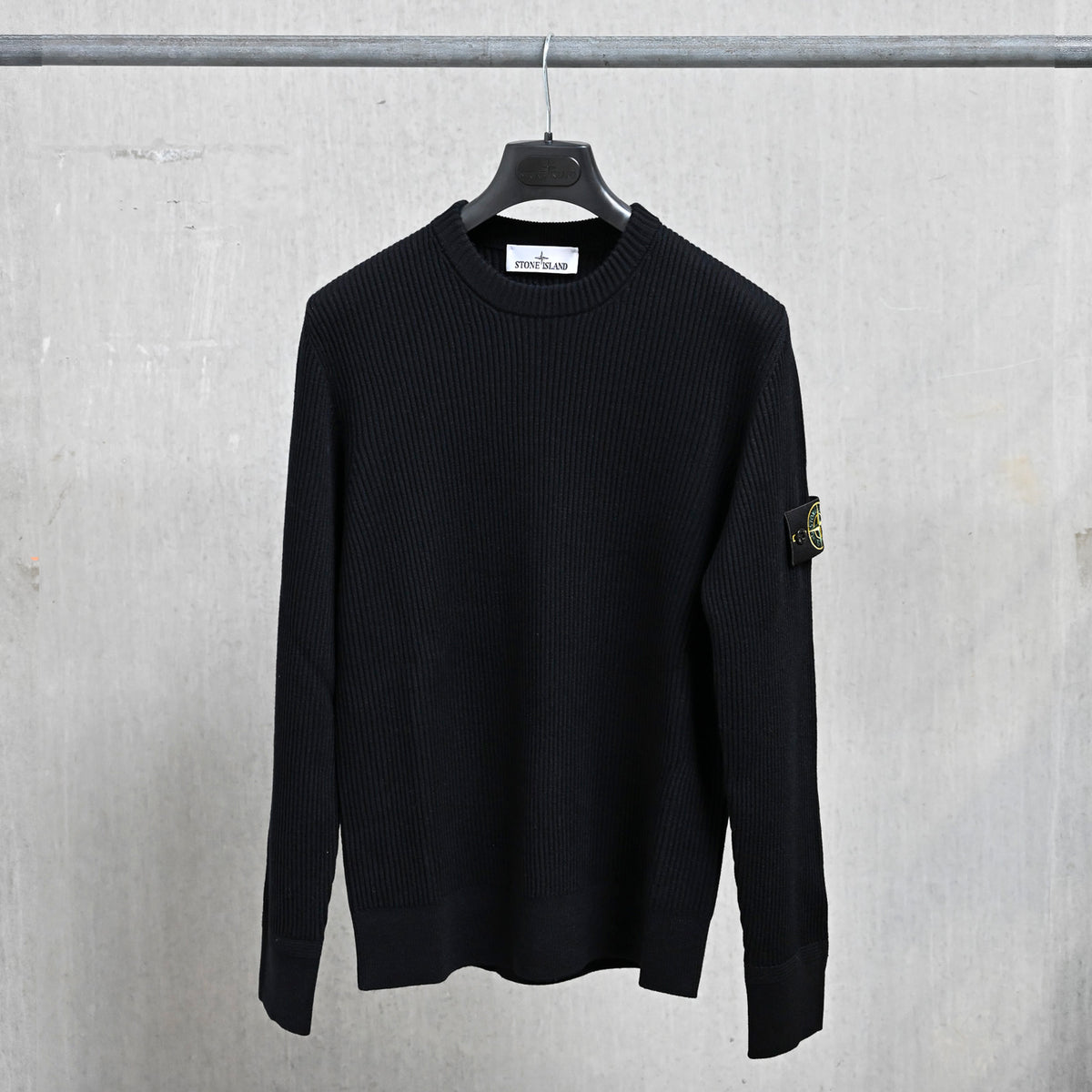 Stone Island Ribbed RWS Wool Knit Crew Neck Navy Blue – Frans 
