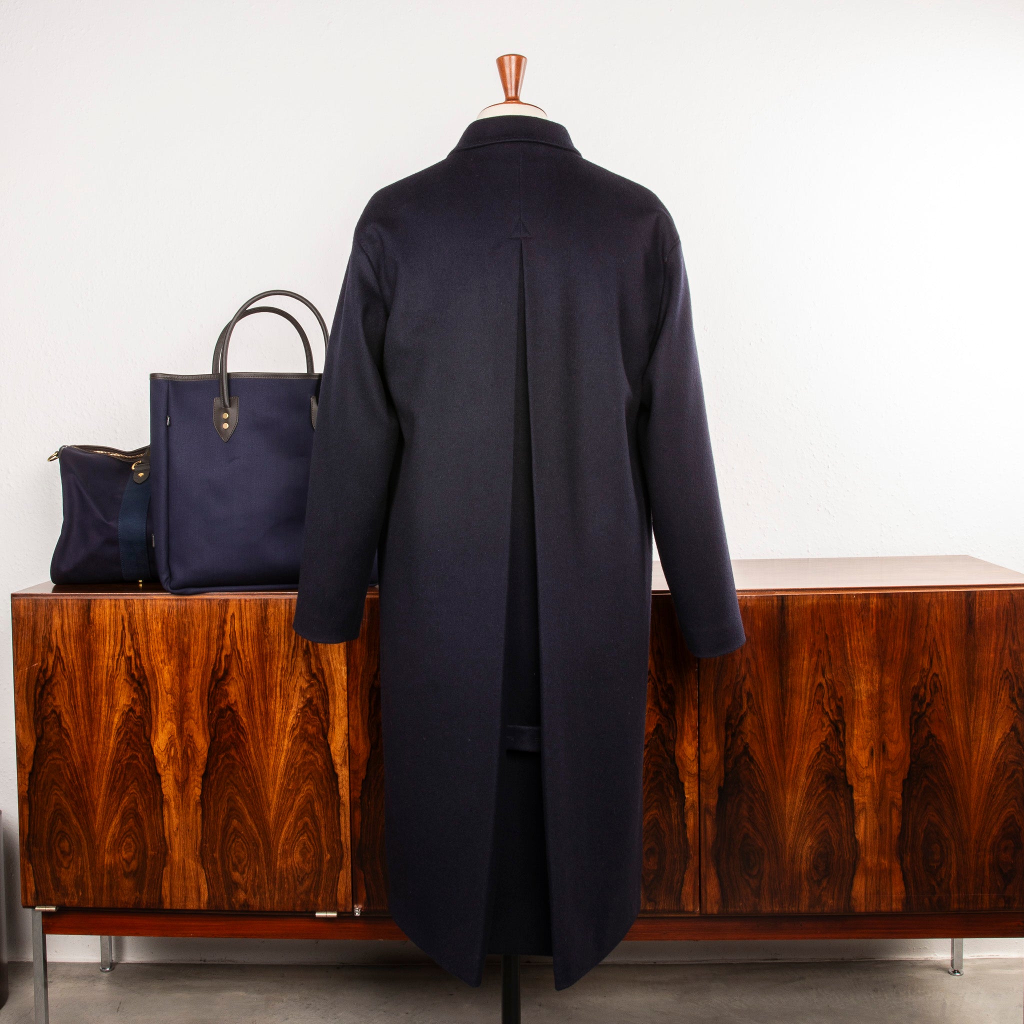 Caruso Rigoletto Loden Overcoat Blu Notte