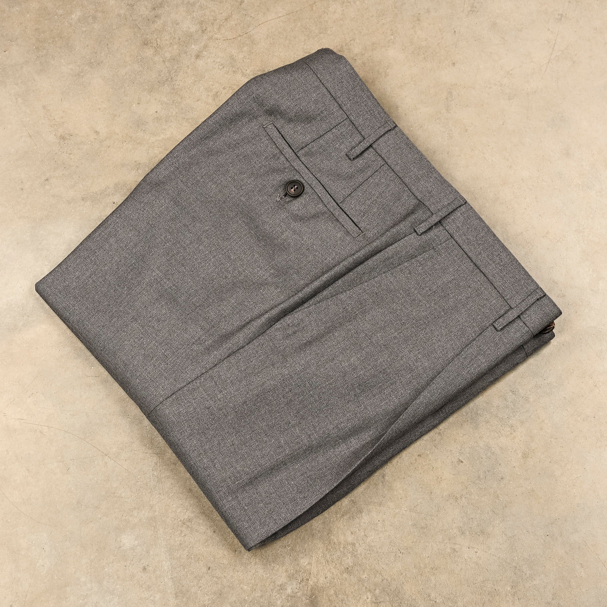 Rota Regular Fit High Rise Pants Gabardine Grigio Chiaro
