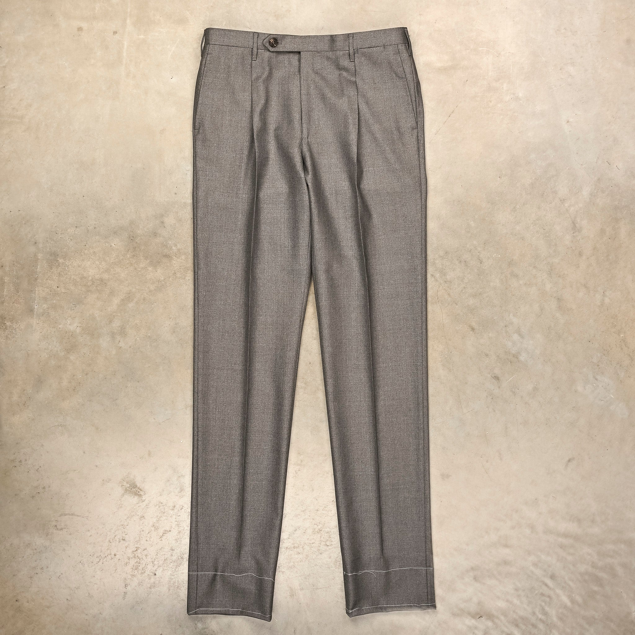 Rota Regular Fit High Rise Pants Gabardine Grigio Chiaro