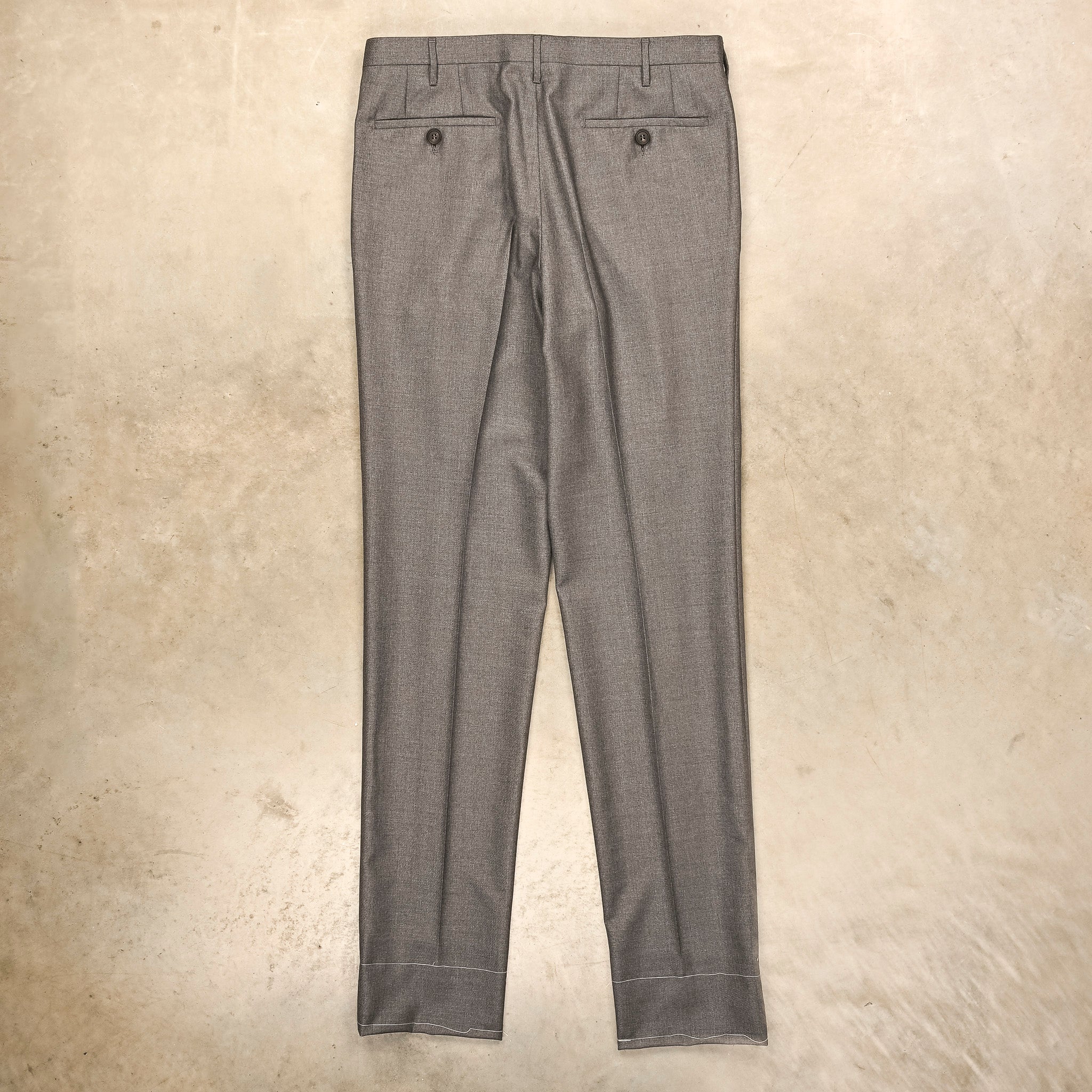 Rota Regular Fit High Rise Pants Gabardine Grigio Chiaro