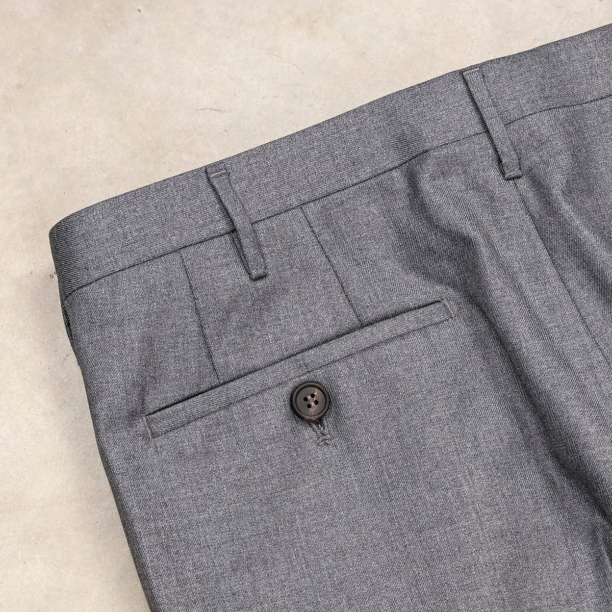 Rota Regular Fit High Rise Pants Gabardine Grigio Chiaro