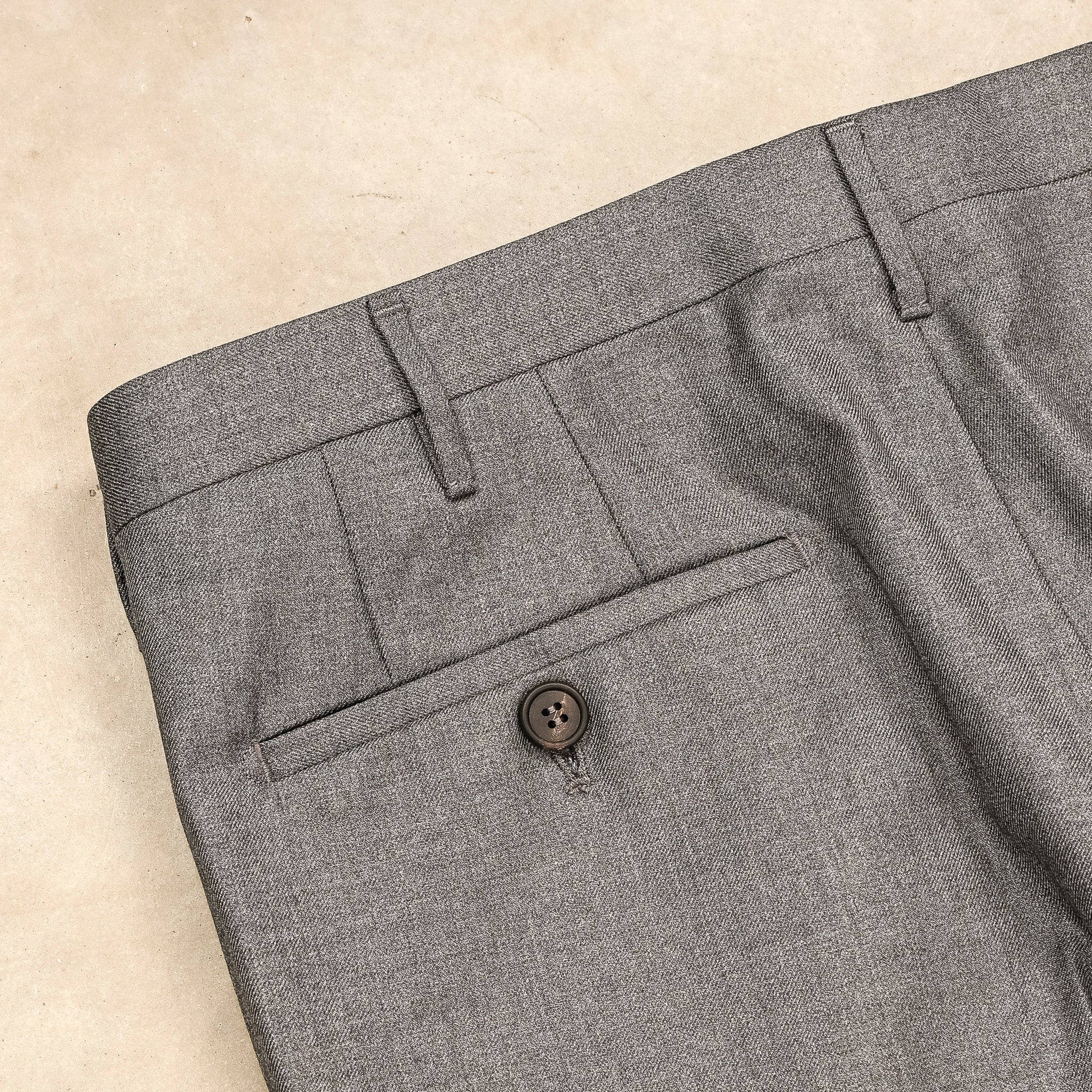 Rota Regular Fit High Rise Pants Gabardine Grigio Chiaro