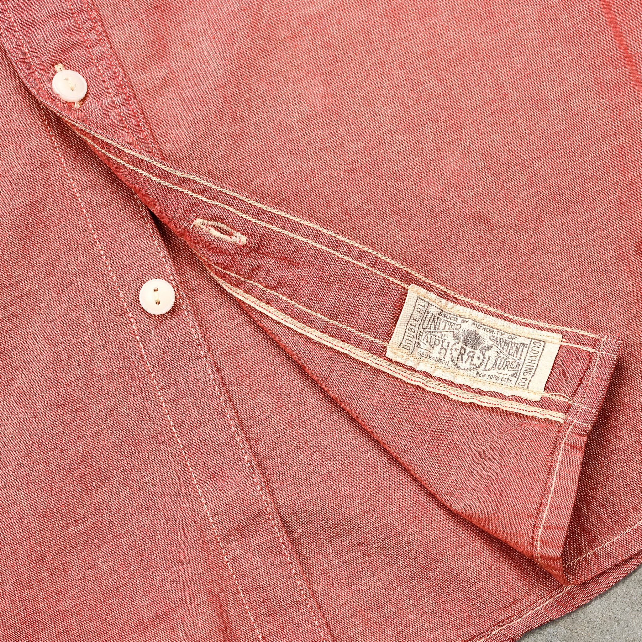 RRL Craftsman Shortsleeve Chambray Workshirt Red – Frans Boone Store