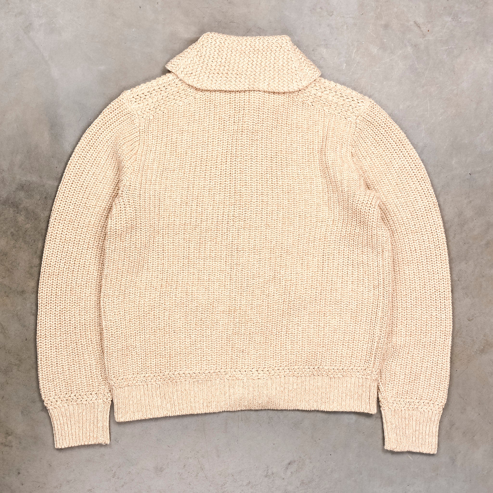 RRL Cotton-Linen Shawl Collar Cardigan Cream