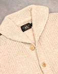 RRL Cotton-Linen Shawl Collar Cardigan Cream