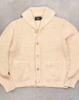RRL Cotton-Linen Shawl Collar Cardigan Cream