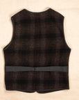 RRL Monroe Wool-Cotton Vest Brown Plaid
