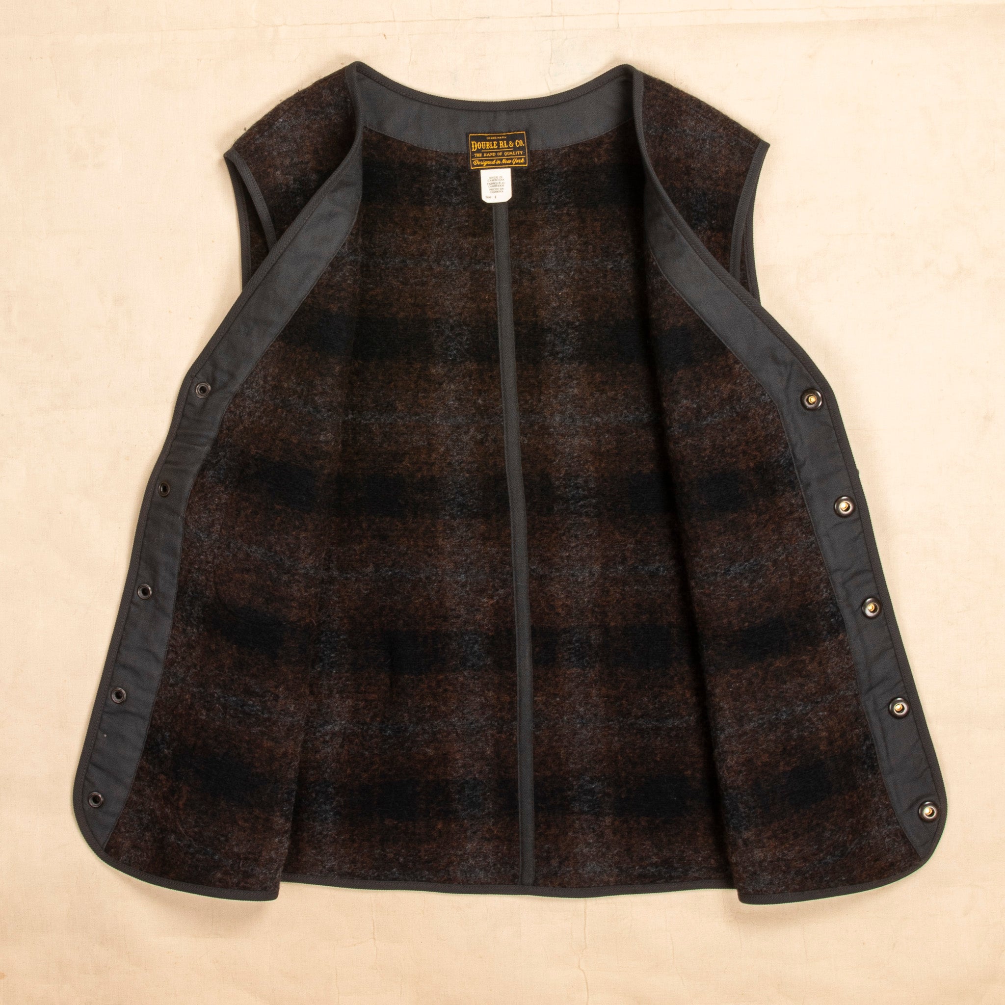 RRL Monroe Wool-Cotton Vest Brown Plaid – Frans Boone Store