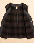 RRL Monroe Wool-Cotton Vest Brown Plaid