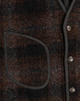 RRL Monroe Wool-Cotton Vest Brown Plaid