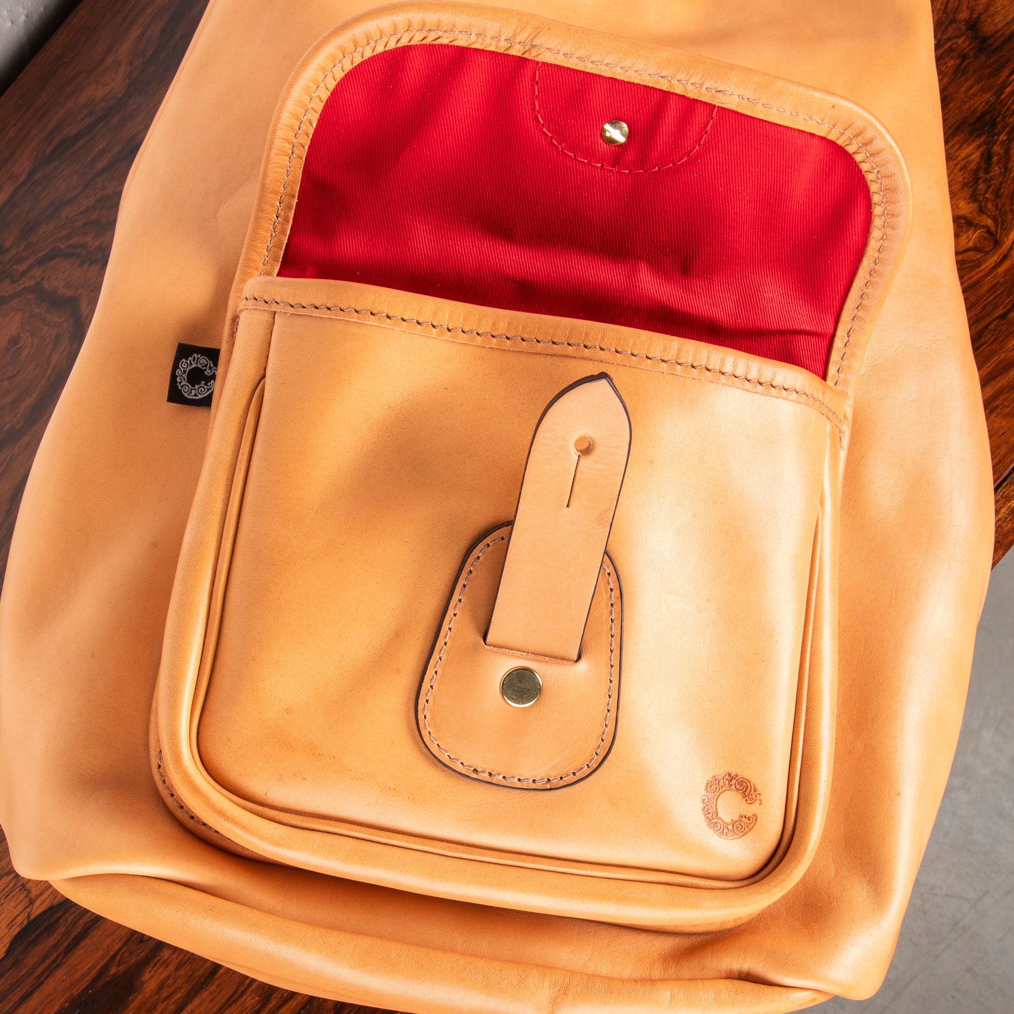 Croots Vegetable Tanned Leather Rucksack Natural